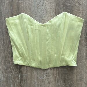 Zara Satin Effect Corset Crop Top